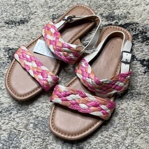 NWT Old Navy Braided Multicolor Girls Sandals size 2